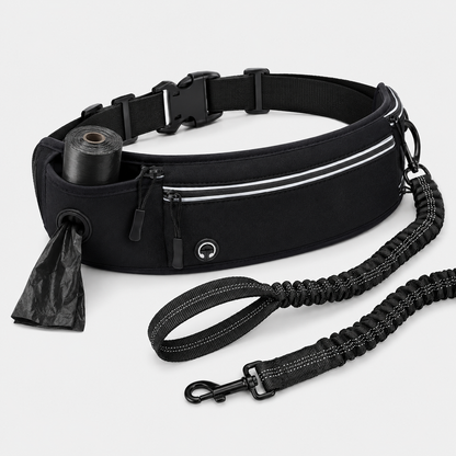 Hands-Free Running Dog Lead with Waist Bag