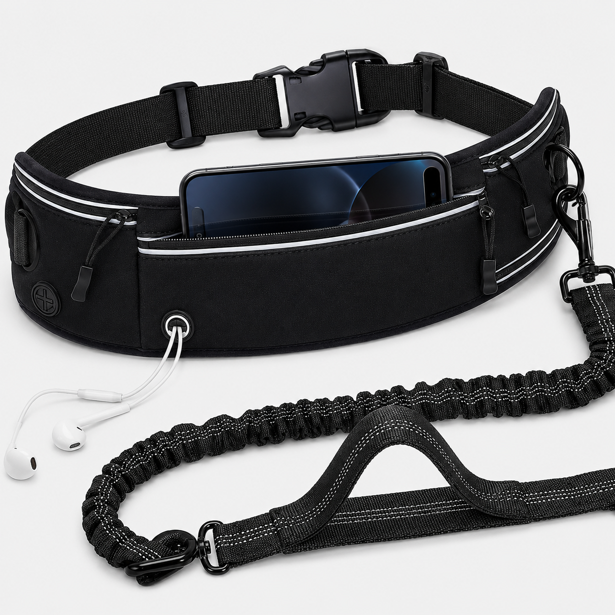 Hands-Free Running Dog Lead with Waist Bag